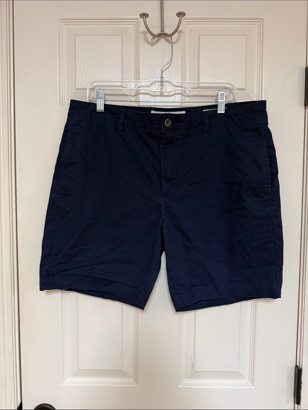 Tailor Vintage Navy Flat-Front Chino Shorts